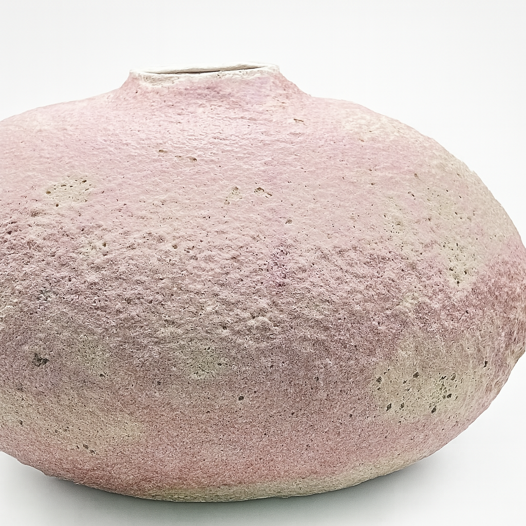 Grote Roze Vaas in Kraterglazuur